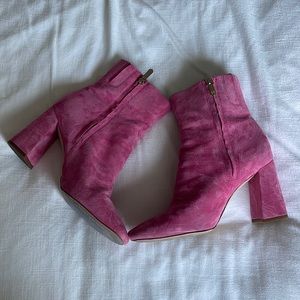 Sam Edelman Confetti Pink Suede Codie Boots Size 8